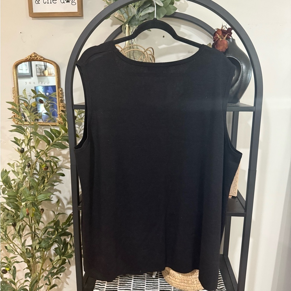 Diane Von Furstenberg Elegant Black Tank Top plus size 3x silk assets - Picture 8 of 8